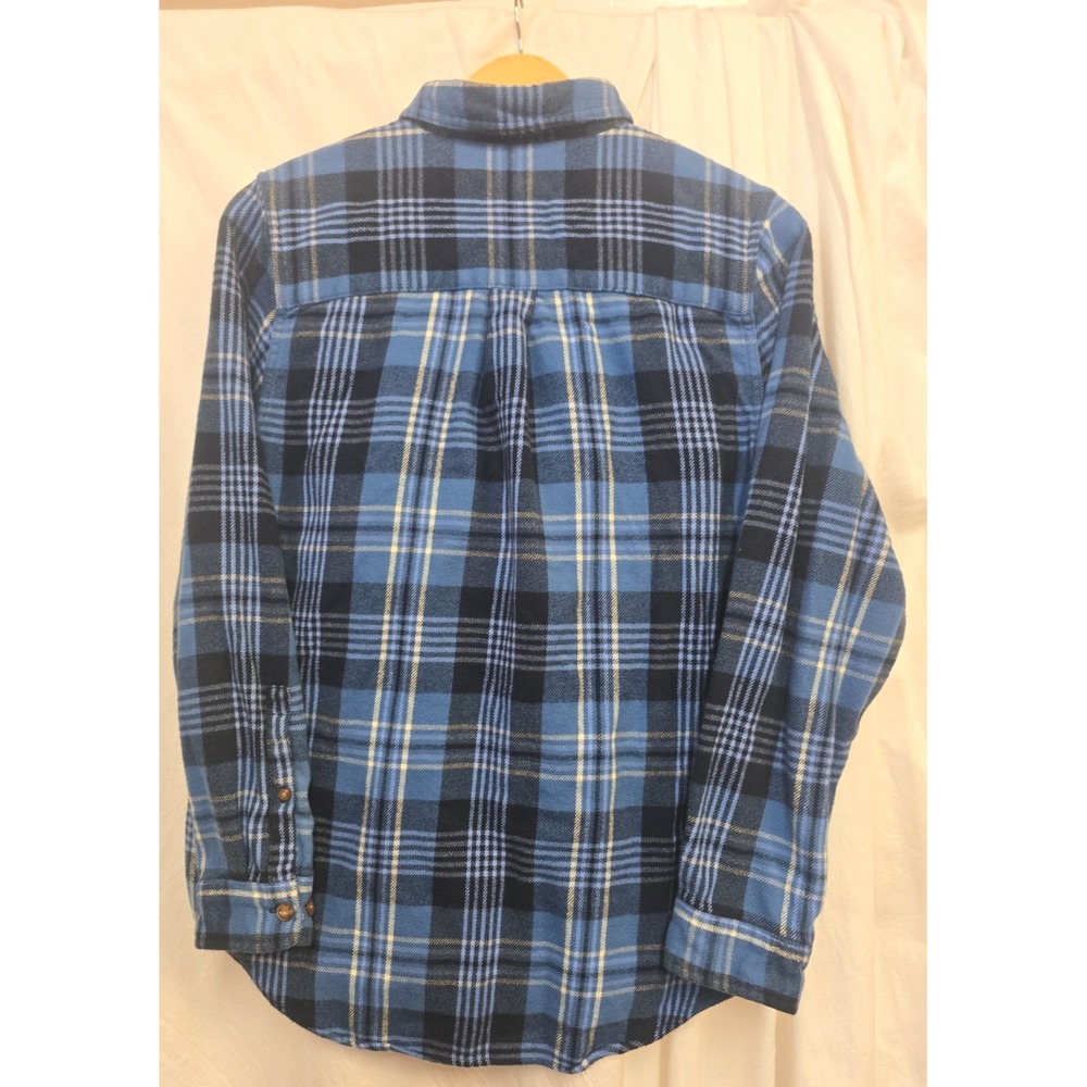 L.L.Bean Women's Small Blue Plaid Flannel Shirt Button Up Cottagecore Outdoor - Picture 3 of 8